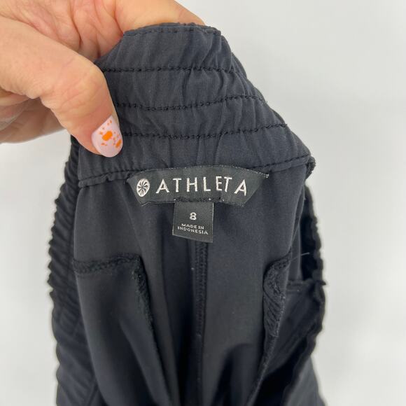 Athleta Black Pull On Wide Leg Pants Women's 8 - Picture 4 of 6